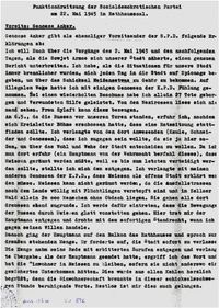 Das bestätigte Protokoll der SPD-Funktionärsversammlung am 22. Mai 1945. Quelle: Stadtarchiv Meißen